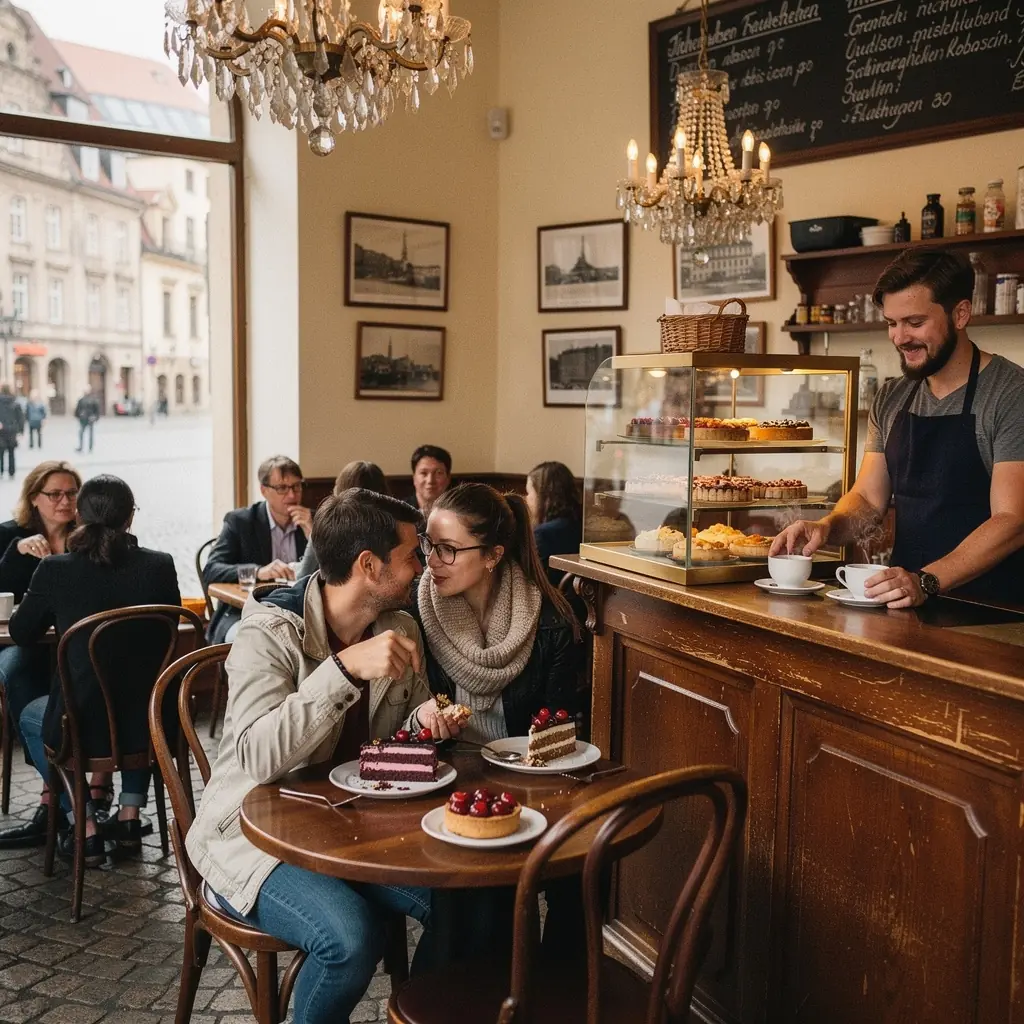 Ein historischer Ort in Deutschland, umgeben von blühenden Bäumen im Frühling.